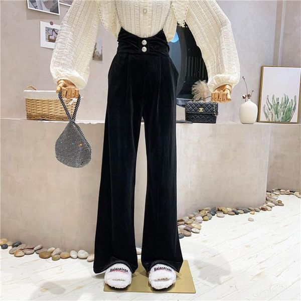 women's pants & capris niche design women clothing 2021 fall vintage velvet suspenders sling versatile slim high waist wide leg casual, Black;white
women's pants & capris niche design women clothing 2021 fall vintage velvet suspenders sling versatile slim high waist wide leg casual, Black;white