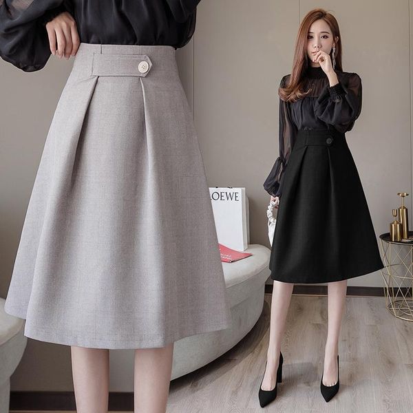skirts 2021 fashion korean style skirt t for woman button autumn winter vintage solid work wear lady office business, Black
skirts 2021 fashion korean style skirt t for woman button autumn winter vintage solid work wear lady office business, Black