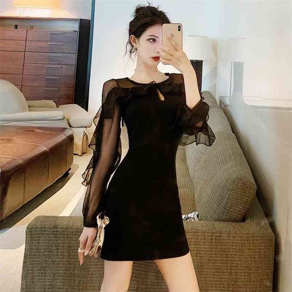 women's spring autumn dress french retro style lace hollow solid color slim long sleeve female es ll576 210506, Black;gray
women's spring autumn dress french retro style lace hollow solid color slim long sleeve female es ll576 210506, Black;gray