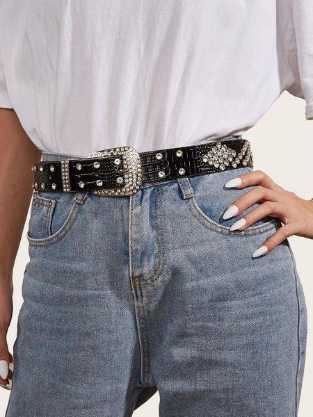 belts 2021 black ladies fashion all-match adjustable rivet diamond pin buckle alloy leather belt, Black;brown
belts 2021 black ladies fashion all-match adjustable rivet diamond pin buckle alloy leather belt, Black;brown