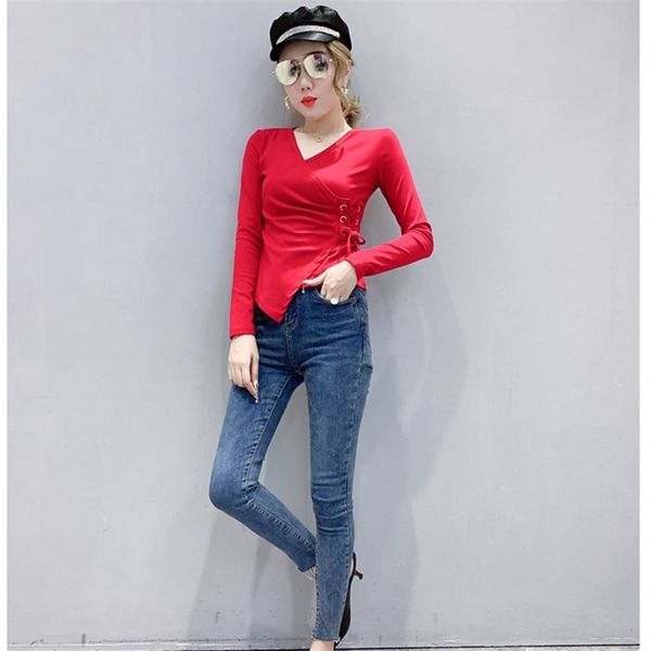 women's spring autumn korean style the solid color v-neck bottoming slim fit long-sleeved female gx265 210507, White
women's spring autumn korean style the solid color v-neck bottoming slim fit long-sleeved female gx265 210507, White
