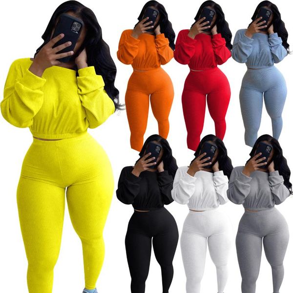 women's tracksuits 7 colors autumn clothes long sleeve sportswear solid color elastic ribbed crop tight-fitting pant outfit set, Gray
women's tracksuits 7 colors autumn clothes long sleeve sportswear solid color elastic ribbed crop tight-fitting pant outfit set, Gray