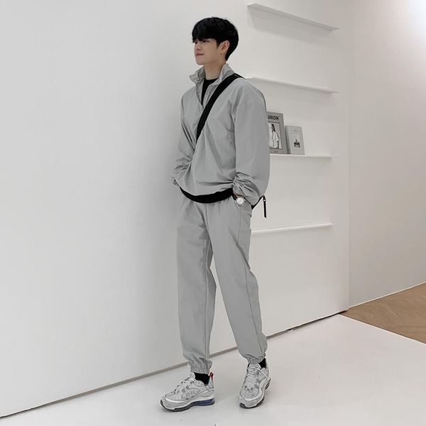 men's tracksuits korean sportswear suit spring and autumn tide brand fashion casual wild texture loose two-piece, Gray
men's tracksuits korean sportswear suit spring and autumn tide brand fashion casual wild texture loose two-piece, Gray