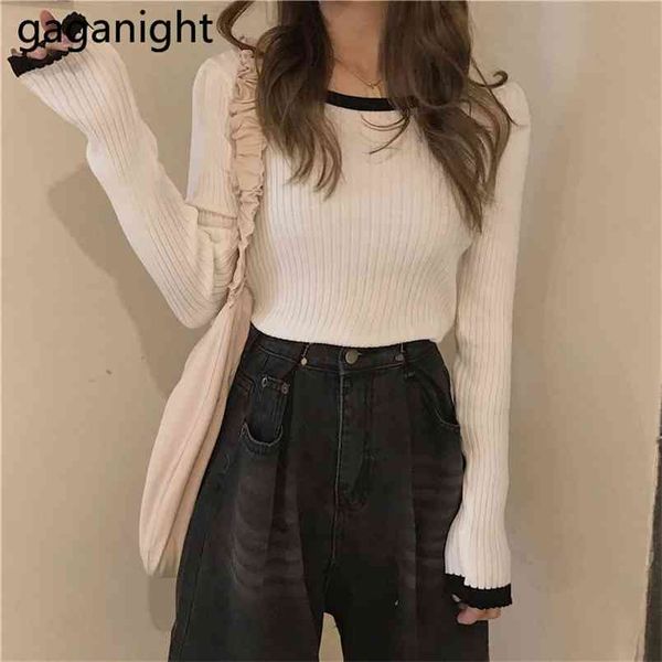 elegant knitted cropped sweater stretch design contrast o-neck slim fall fashion korean pullovers 210601, White
elegant knitted cropped sweater stretch design contrast o-neck slim fall fashion korean pullovers 210601, White