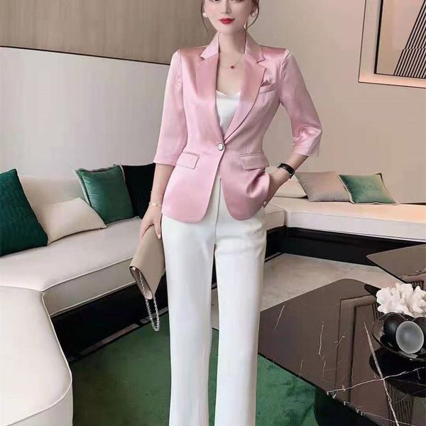 women's suits & blazers 2021 european station fashion atmosphere acetic acid coat leisure small suit for women in europe and america su, White;black
women's suits & blazers 2021 european station fashion atmosphere acetic acid coat leisure small suit for women in europe and america su, White;black