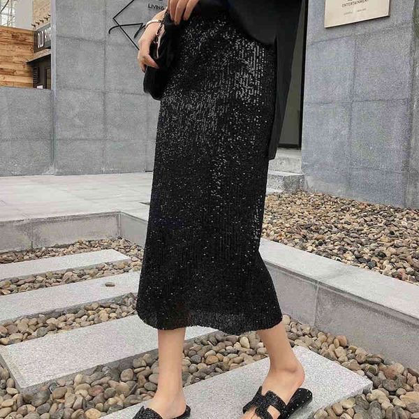 high waist women midi skirts vintage sequined blingbling female bodycon party elegant ladies chic slim bottoms 210510, Black
high waist women midi skirts vintage sequined blingbling female bodycon party elegant ladies chic slim bottoms 210510, Black