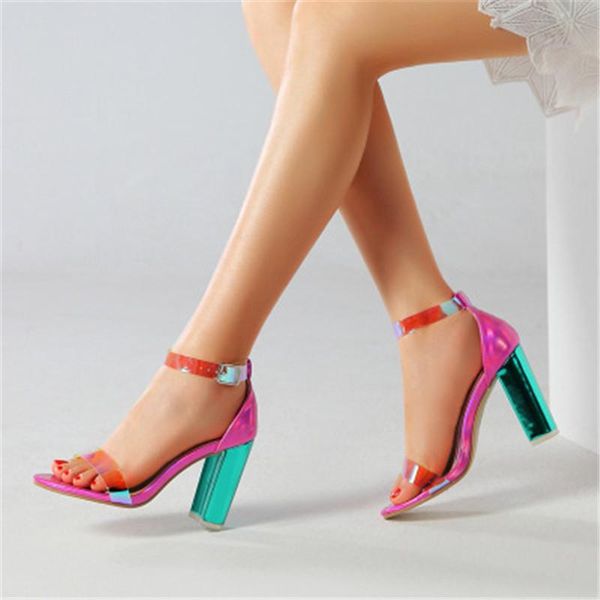 sandals summer high-heeled peep toe ladies transparent crystal high heel shoes pvc colorful women ankle buckle strap sandal, Black
sandals summer high-heeled peep toe ladies transparent crystal high heel shoes pvc colorful women ankle buckle strap sandal, Black