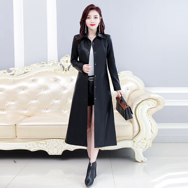 coats plus size coat women korean soft faux leather jacket elegant slim solid long sleeve windbreaker female, Black
coats plus size coat women korean soft faux leather jacket elegant slim solid long sleeve windbreaker female, Black
