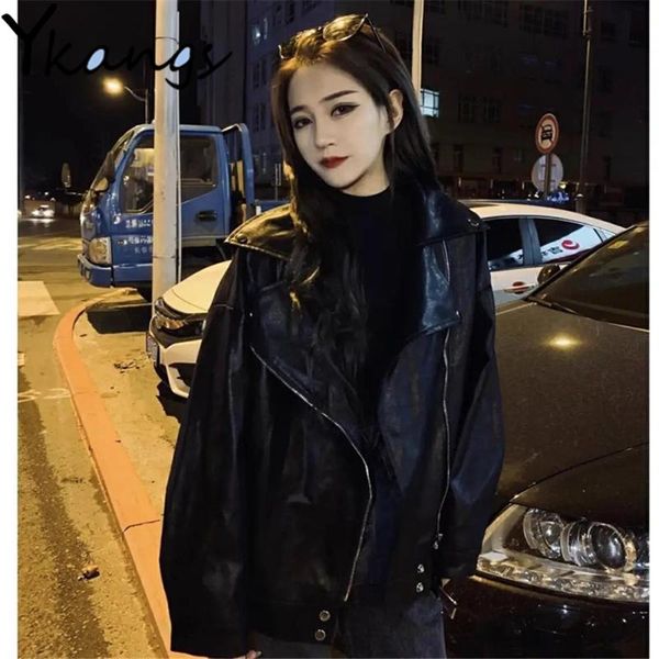 women's leather & faux harajuku autumn winter black zipper coat cool locomotive clothing pu jacket korean long sleeve bf women streetwe
women's leather & faux harajuku autumn winter black zipper coat cool locomotive clothing pu jacket korean long sleeve bf women streetwe