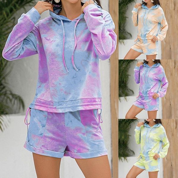 women's tracksuits tie-dye printed home wear suit long sleeve shorts two piece set, Gray
women's tracksuits tie-dye printed home wear suit long sleeve shorts two piece set, Gray