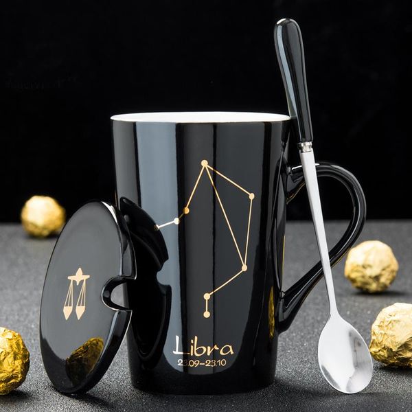 mugs 12 constellations creative ceramic with spoon lid black and gold porcelain zodiac milk coffee cup 420ml water drinkware
mugs 12 constellations creative ceramic with spoon lid black and gold porcelain zodiac milk coffee cup 420ml water drinkware