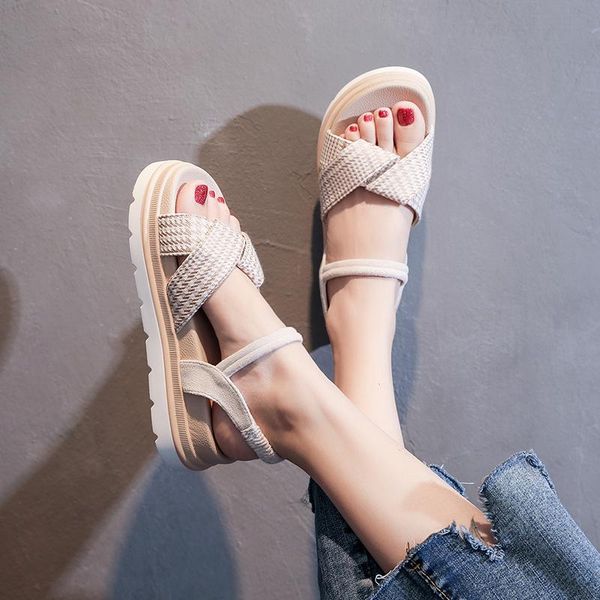 sandals 2021 plaid knot platform elastic ankle strap ladies flat shoes fashion summer casual hollow out open toe women dress, Black
sandals 2021 plaid knot platform elastic ankle strap ladies flat shoes fashion summer casual hollow out open toe women dress, Black