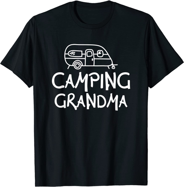 women's t-shirt camping grandma motorhome camper grandmother, White
