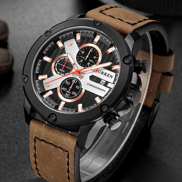wristwatches curren sports&casual mens watches classic leather strap 30m waterproof quartz military outdoor watch date clock, Slivery;brown
wristwatches curren sports&casual mens watches classic leather strap 30m waterproof quartz military outdoor watch date clock, Slivery;brown