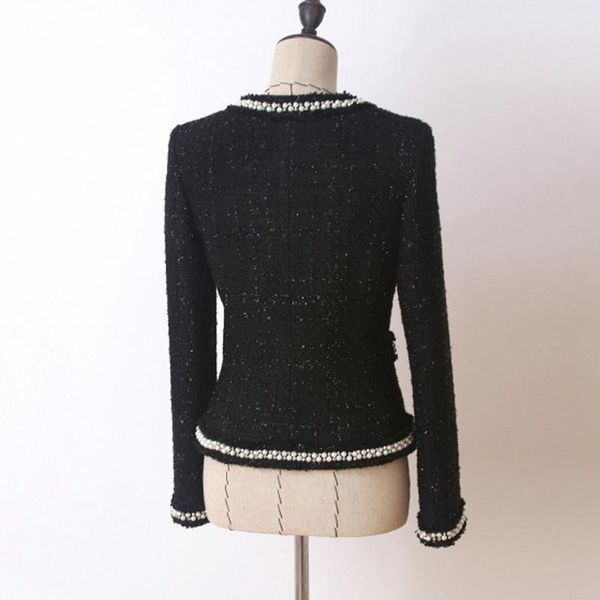 women's jackets jacket black tweed heavy beaded decoration spring / autumn coat slim ladies, Black;brown
women's jackets jacket black tweed heavy beaded decoration spring / autumn coat slim ladies, Black;brown