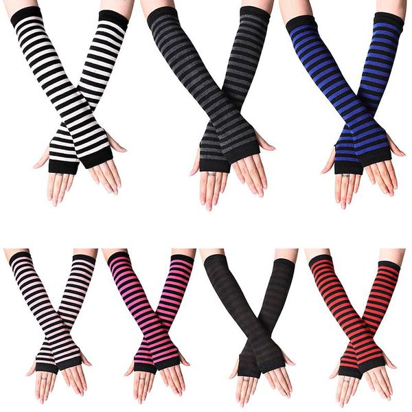 five fingers gloves fashion women girls striped elbow warmer knitted long fingerless mittens party accessories gift, Blue;gray
five fingers gloves fashion women girls striped elbow warmer knitted long fingerless mittens party accessories gift, Blue;gray
