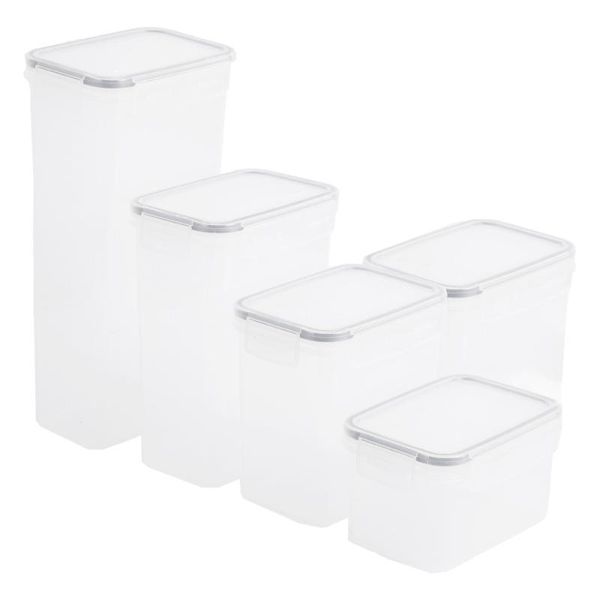 storage bottles & jars 5pcs grain canisters food airtight kitchen gadget