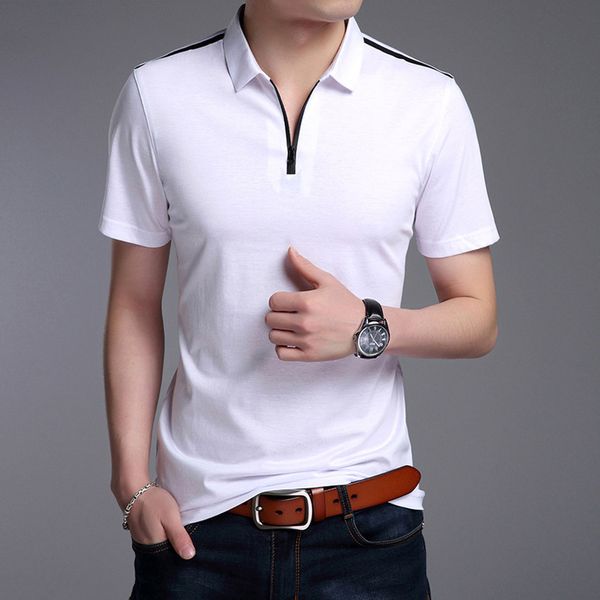 brand summer men's t shirt short-sleeved for male half-sleeved lapel solid color t-shirt kg-90, White;black
brand summer men's t shirt short-sleeved for male half-sleeved lapel solid color t-shirt kg-90, White;black