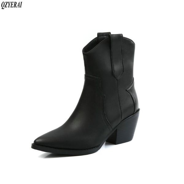 boots fashion embossed microfiber leather women ankle pointed toe western cowboy mid-calf chunky wedges runway, Black
boots fashion embossed microfiber leather women ankle pointed toe western cowboy mid-calf chunky wedges runway, Black