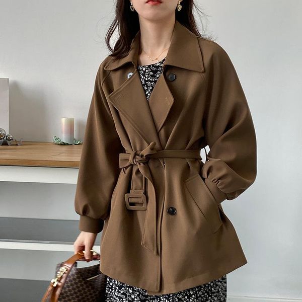 women's trench coats korean chic elegant belt slim short coat turn-down collar double breasted solid windbreaker 2021 fall casual outwe, Tan;black
women's trench coats korean chic elegant belt slim short coat turn-down collar double breasted solid windbreaker 2021 fall casual outwe, Tan;black