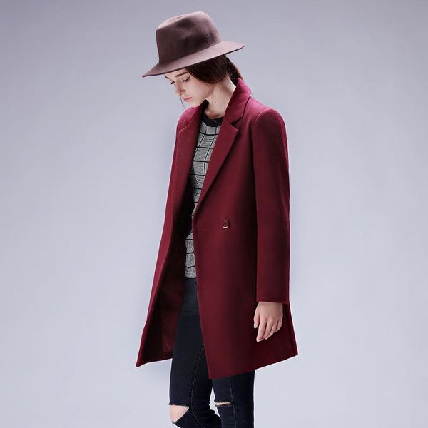 women's wool & blends england style women long woolen coat turn-down collar jacket single breasted cashmere and, Black
women's wool & blends england style women long woolen coat turn-down collar jacket single breasted cashmere and, Black