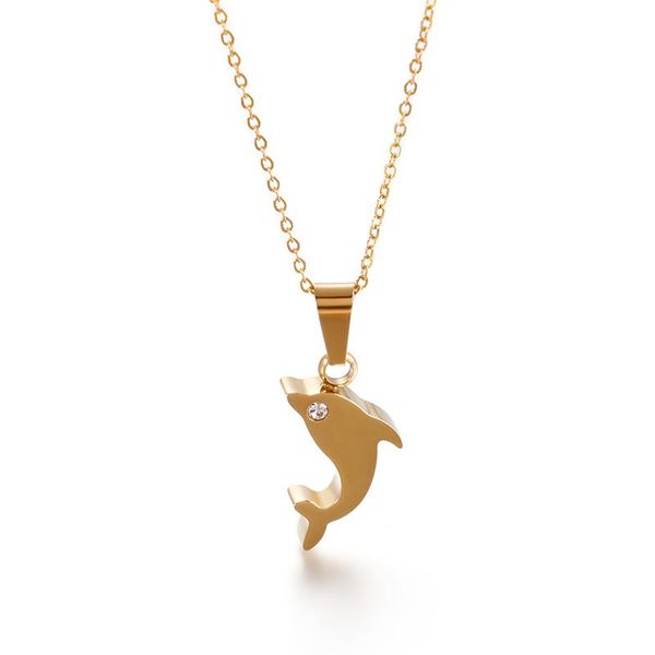 pendant necklaces dolphin lovely zircon titanium steel jewelry gift for woman never fade drop, Silver
pendant necklaces dolphin lovely zircon titanium steel jewelry gift for woman never fade drop, Silver