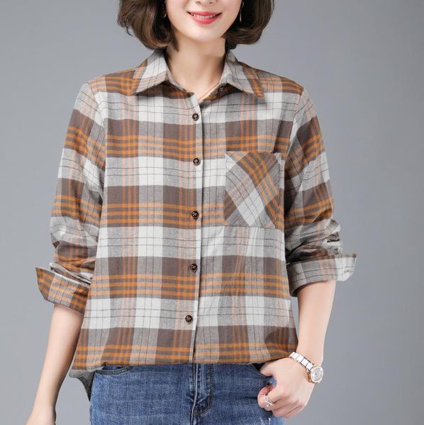 women's blouses & shirts korean style casual cotton plaid shirt women long sleeve 2021 spring loose plus size blouse female fashion lad, White
women's blouses & shirts korean style casual cotton plaid shirt women long sleeve 2021 spring loose plus size blouse female fashion lad, White
