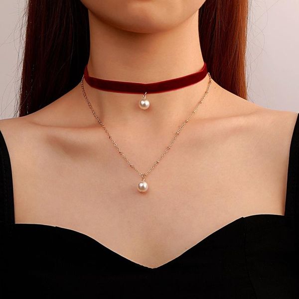 chains jewelry harajuku double fashion korean velvet pearl necklace simple atmosphere rice bead neck chain, Silver
chains jewelry harajuku double fashion korean velvet pearl necklace simple atmosphere rice bead neck chain, Silver