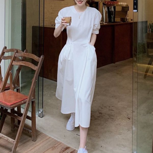 casual dresses french temperament waist white bubble sleeve women's first love summer pleated skirt tea break, Black;gray
casual dresses french temperament waist white bubble sleeve women's first love summer pleated skirt tea break, Black;gray