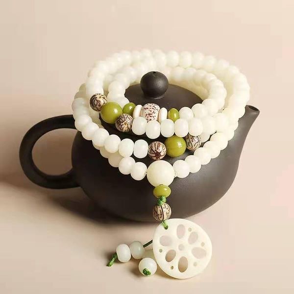 beaded, strands original natural bodhi root hand a bunch of white 108 beads bracelet, Black
beaded, strands original natural bodhi root hand a bunch of white 108 beads bracelet, Black