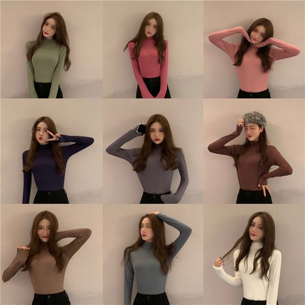 10 colors autumn 2021 korean style women slim tops turtleneck solid color warm long Sleeve tshirt Womens Tees shirt femme(R99960, White
10 colors autumn 2021 korean style women slim tops turtleneck solid color warm long Sleeve tshirt Womens Tees shirt femme(R99960, White