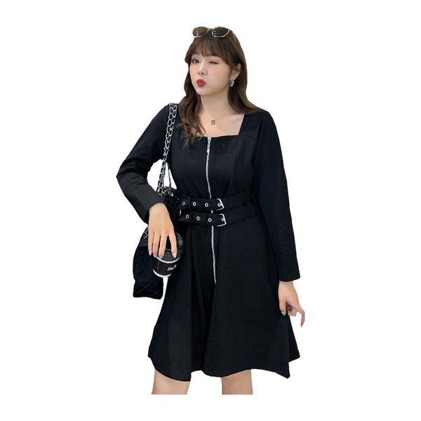 casual dresses women's autumn square neck zipper waist belt pure color dress plus size knee length 100kg can wear, Black;gray
casual dresses women's autumn square neck zipper waist belt pure color dress plus size knee length 100kg can wear, Black;gray