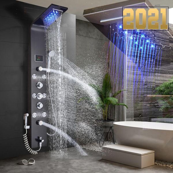 light shower faucet bathroom waterfall rain black panel in wall system with spa massage sprayer and bidet tap sets
light shower faucet bathroom waterfall rain black panel in wall system with spa massage sprayer and bidet tap sets