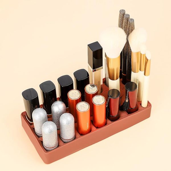 grid silicone lipstick rack cosmetic storage box makeup case organizer brush holder for deskboxes & bins
grid silicone lipstick rack cosmetic storage box makeup case organizer brush holder for deskboxes & bins