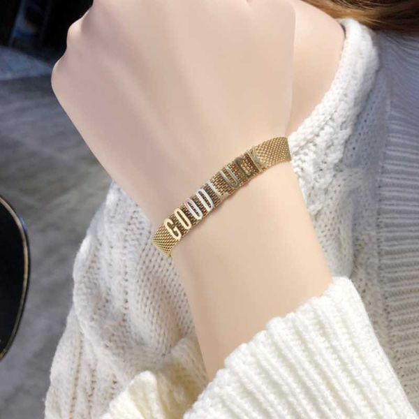 link, chain 316l stainless steel letters good luck charm net mesh bracelets bangles for women fashion trend fine jewelry sab276, Black
link, chain 316l stainless steel letters good luck charm net mesh bracelets bangles for women fashion trend fine jewelry sab276, Black
