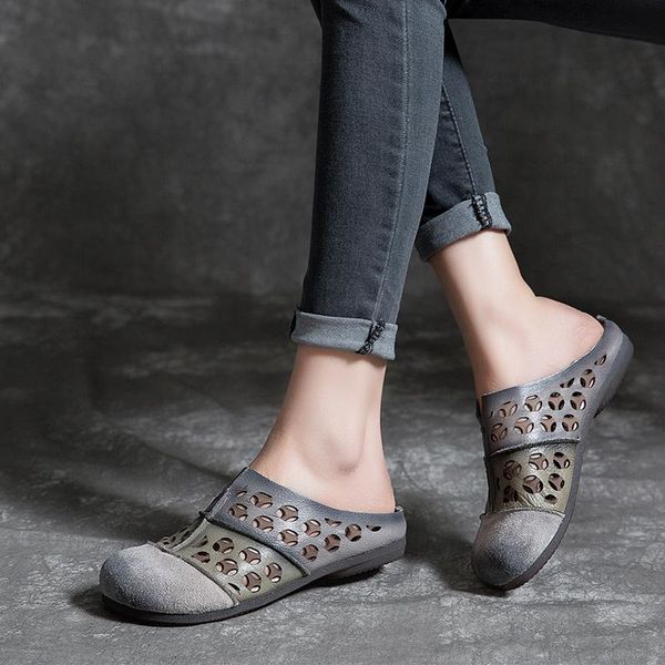 slippers women leather mules embroidery flat heel summer shoes gray handmade genuine soft shoe hollow out, Black
slippers women leather mules embroidery flat heel summer shoes gray handmade genuine soft shoe hollow out, Black