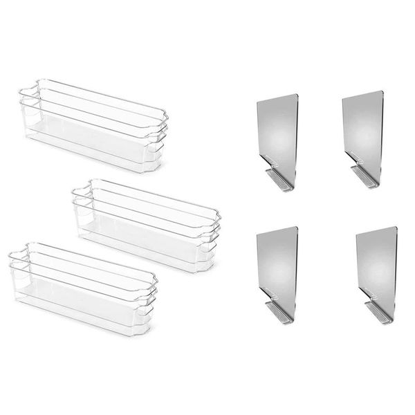 storage bottles & jars 4pcs shelf dividers, closet organization and with 6 pcs plastic fridge organizer bins handle
storage bottles & jars 4pcs shelf dividers, closet organization and with 6 pcs plastic fridge organizer bins handle