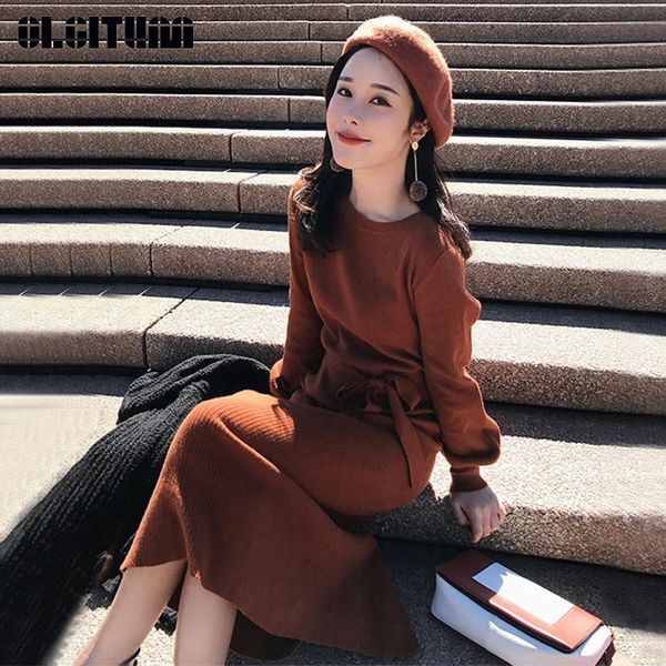casual dresses women 2021 autumn and winter sweater long over-knees thin warm knitted base dress for female outwear, Black;gray
casual dresses women 2021 autumn and winter sweater long over-knees thin warm knitted base dress for female outwear, Black;gray