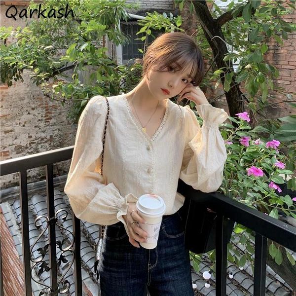 women's blouses & shirts plus size s-3xl women lace design fashion solid long sleeve spring korean style harajuku streetwear temperame, White
women's blouses & shirts plus size s-3xl women lace design fashion solid long sleeve spring korean style harajuku streetwear temperame, White