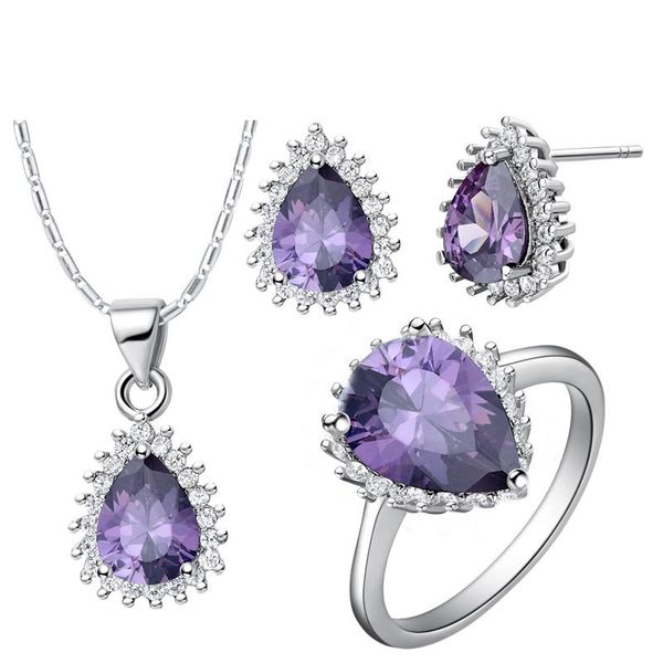 earrings & necklace luxury brands fashion women wedding/anniversary jewelry sets triangle zircon necklace/ring/earring t530-7#, Silver
earrings & necklace luxury brands fashion women wedding/anniversary jewelry sets triangle zircon necklace/ring/earring t530-7#, Silver