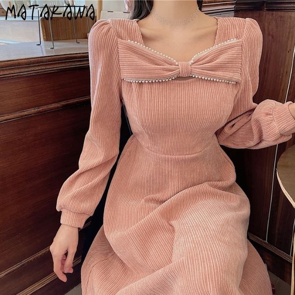 matakawa corduroy bowknot square neck women dress female korean retro style femme robe slim over-the-knee midi dresses 210513, Black;gray
matakawa corduroy bowknot square neck women dress female korean retro style femme robe slim over-the-knee midi dresses 210513, Black;gray