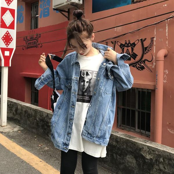 spring autumn 2021 denim jacket women all-match korean loose fashion mid-length jackets turn-down collar clothes women's, Black;brown
spring autumn 2021 denim jacket women all-match korean loose fashion mid-length jackets turn-down collar clothes women's, Black;brown