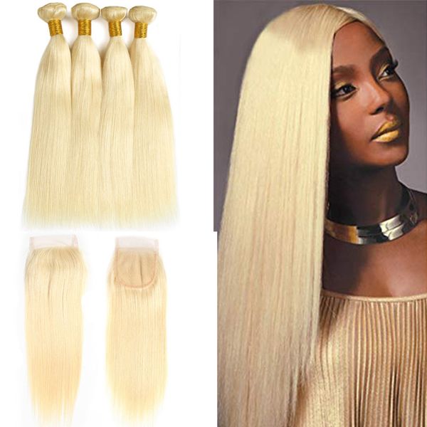 613 blonde straight lace closure with bundles brazilian virgin human hair 3 bundles with 4x4 lace closure pre plucked cuticle aligned hair, Black;brown
613 blonde straight lace closure with bundles brazilian virgin human hair 3 bundles with 4x4 lace closure pre plucked cuticle aligned hair, Black;brown