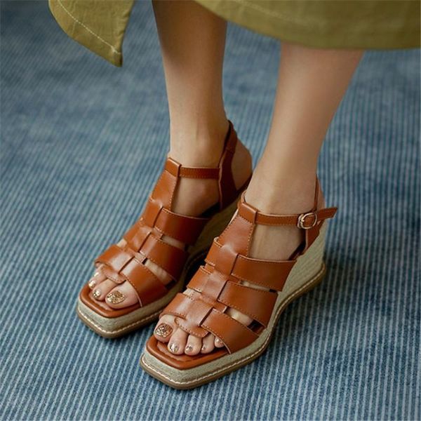 dress shoes pxelena vintage wedge high heels platform sandals women t strap hollow out genuine leather rome lady daily black brown 39
dress shoes pxelena vintage wedge high heels platform sandals women t strap hollow out genuine leather rome lady daily black brown 39
