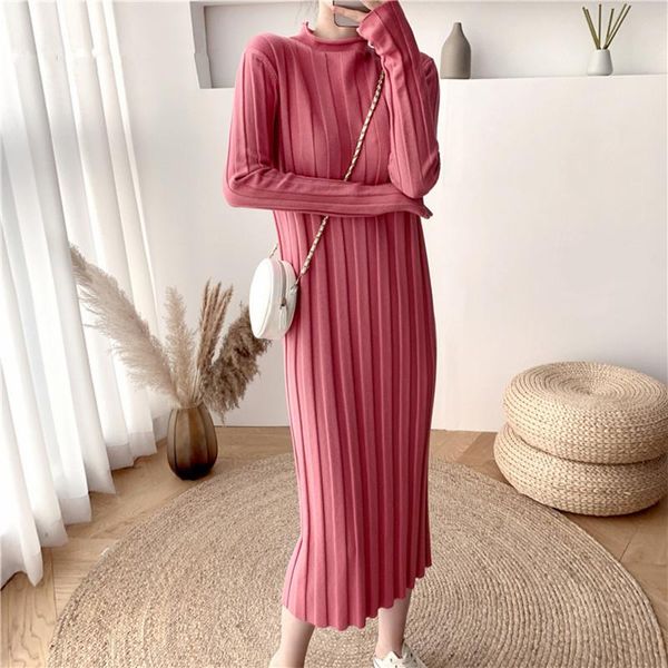 casual dresses autumn winter half turtleneck knitting women's sweater dress 2021 high waist long sleeve straight midi female, Black;gray
casual dresses autumn winter half turtleneck knitting women's sweater dress 2021 high waist long sleeve straight midi female, Black;gray
