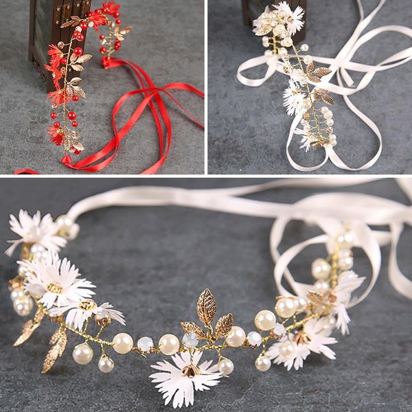 hair clips & barrettes women flower headband with ribbon pearl soft chain bride floral crown beach wreath wedding garlands hairband 2021, Golden;silver
hair clips & barrettes women flower headband with ribbon pearl soft chain bride floral crown beach wreath wedding garlands hairband 2021, Golden;silver
