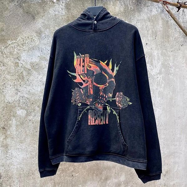 men's hoodies & sweatshirts high-quality heavy fabric represent men hoodie 1:1 pullovers broken printing vintage women clothing, Black
men's hoodies & sweatshirts high-quality heavy fabric represent men hoodie 1:1 pullovers broken printing vintage women clothing, Black
