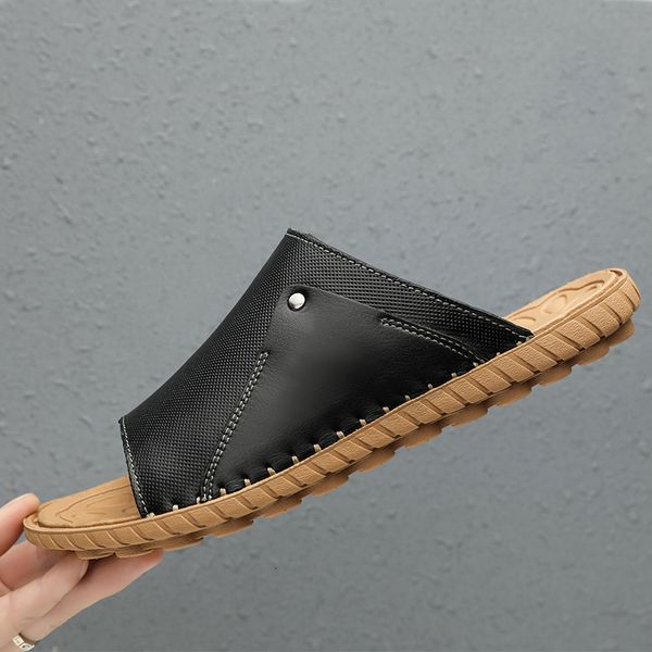 slippers men summer shoes genuine leather slippers fashion flip-flops comfortable outdoor footwear casual shoes men sapatos masculino qpjy, Black
slippers men summer shoes genuine leather slippers fashion flip-flops comfortable outdoor footwear casual shoes men sapatos masculino qpjy, Black