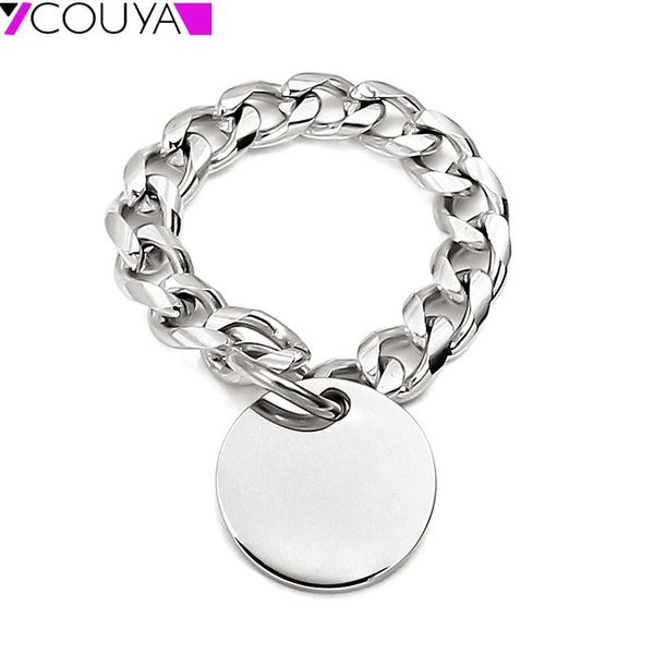 cluster rings stainless steel curb chain statement for women men round tag charm metal minimalist chunky fashion ring bijoux, Golden;silver
cluster rings stainless steel curb chain statement for women men round tag charm metal minimalist chunky fashion ring bijoux, Golden;silver