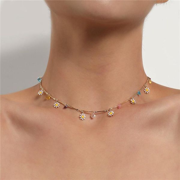 chains 2021 korea lovely daisy flowers colorful stone charm statement choker chunky necklace for women vacation party jewelry femme, Silver
chains 2021 korea lovely daisy flowers colorful stone charm statement choker chunky necklace for women vacation party jewelry femme, Silver